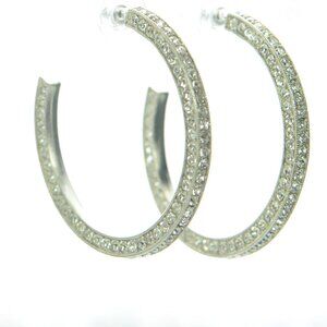 Kenneth Jay Lane KJL Crystal Hoop Earrings